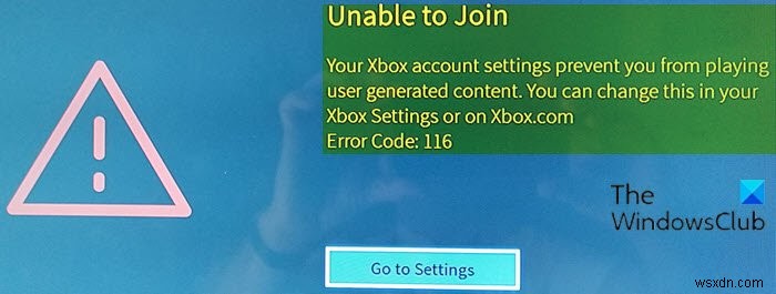 Xbox OneでRobloxエラーコード106、110、116を修正する方法 