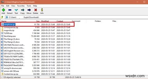 TAR.GZ、TGZ、またはGZを解凍、開く、または抽出する方法。 Windows11/10のファイル 