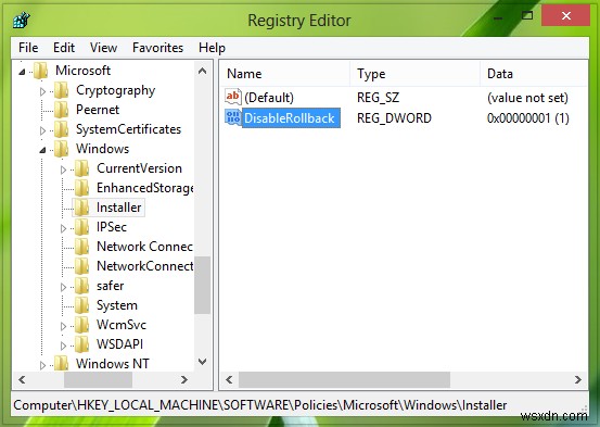 Windows11/10でWindowsインストーラのロールバック機能を無効にする 