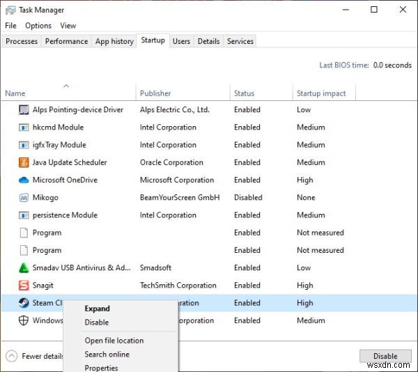 Windows10の起動後にSteamの起動を自動的に停止する方法 