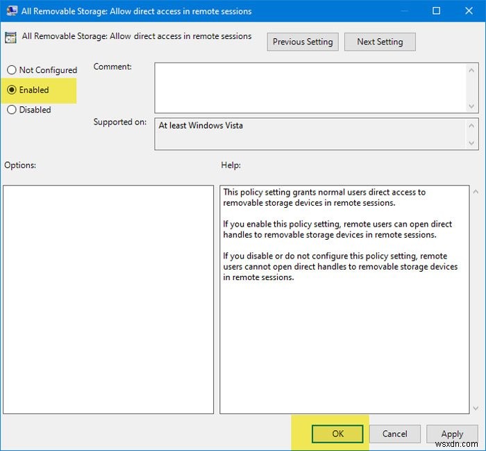 Windows10のリモートセッションでリムーバブルストレージへの直接アクセスを許可する方法 
