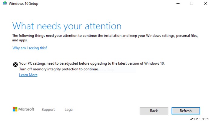 Windows 11/10の更新を続行するには、メモリ整合性保護をオフにしてください 