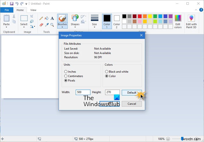 Windows 10でMicrosoftペイントの設定、位置、解像度、またはサイズをデフォルトにリセットする方法 