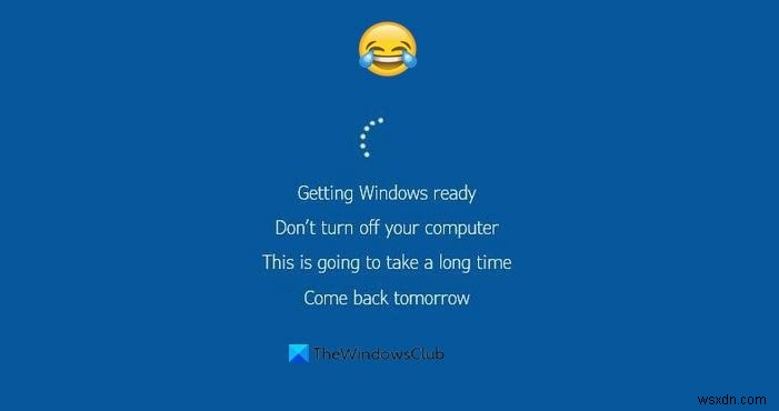 WindowsがWindowsの準備に固執している、コンピュータの画面をオフにしないでください 