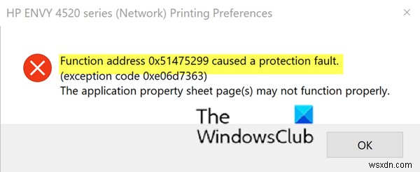 機能アドレスが保護違反を引き起こしました–Windows11/10での印刷エラー 