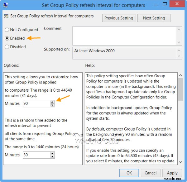 Windows11/10コンピューターのグループポリシーの更新間隔を変更する方法 