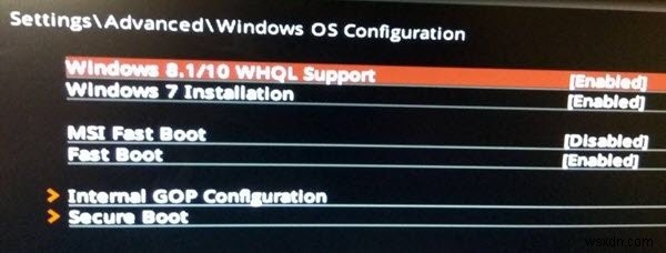 BIOSのWindowsWHQL設定とは何ですか？ 