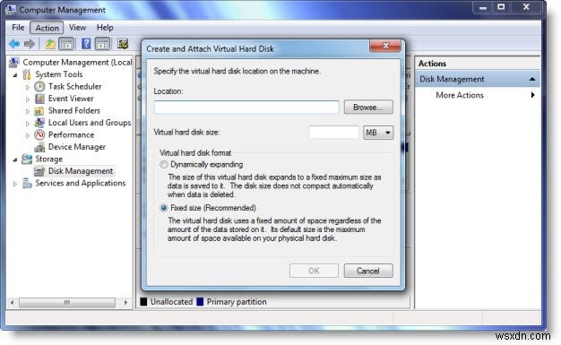 Windows11/10で仮想ハードディスクを作成する方法 