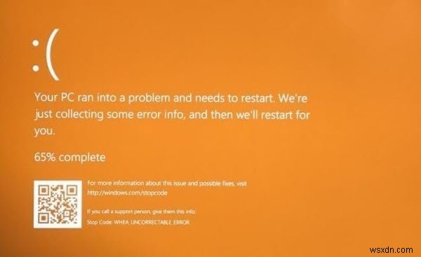 Windows11/10で死のオレンジ色の画面を修正する方法 