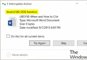 Windows 11/10で「無効なMS-DOS関数」エラーを修正する5つの方法