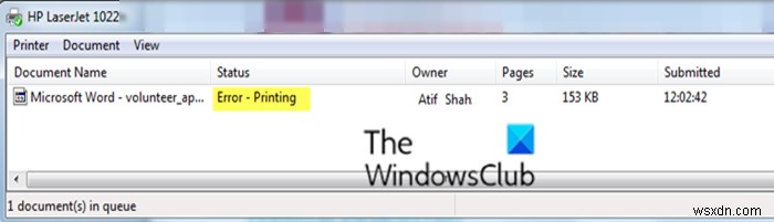 印刷エラー–Windows10での印刷ジョブ通知エラー 