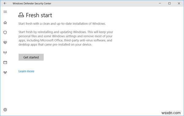 Windows10でフレッシュスタート機能を使用する方法 