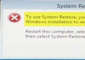 システムの復元を使用するには、復元するWindowsインストールを指定する必要があります 