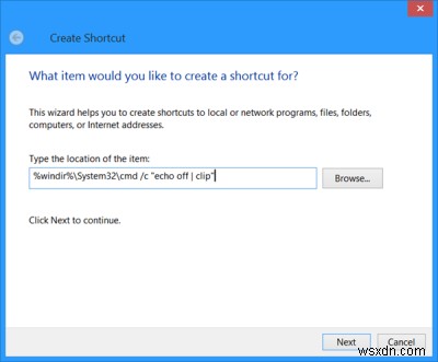 Windows 10でショートカット、CMD、またはコンテキストメニューを使用してクリップボードをクリアする方法 