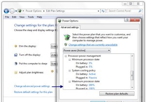 Windows 11/10のプロセッサ電源管理を最適化する方法|発熱とバッテリー消費を抑える設定