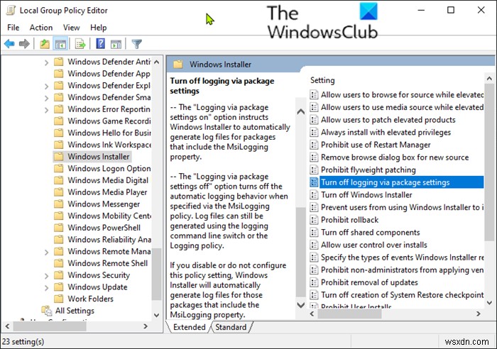 Windows10でWindowsインストーラログを有効にする方法 