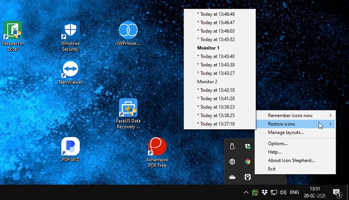 ドッキングを解除するときにデスクトップアイコンが動かないようにする方法– Windows 10 