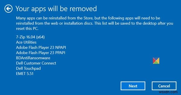 Windows11/10をリセットするとどうなりますか 