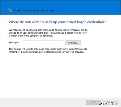 Windows 11/10で保存されたユーザー名とパスワードを検索、追加、削除、編集、バックアップ、復元 