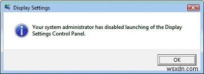 Windowsのコントロールパネルで表示設定を開くことができません 