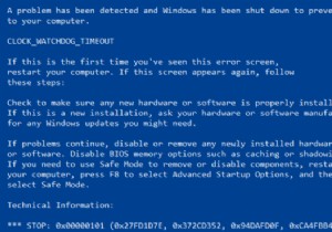 Windows11/10でのCLOCK_WATCHDOG_TIMEOUTブルースクリーンエラー 