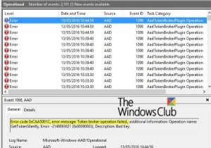 【Windows 10】イベントID 1098「エラー0xCAA5001C：トークンブローカーの操作に失敗しました」の原因と解決策
