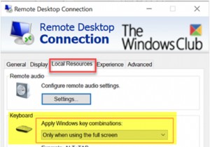 リモートデスクトップセッションから切り替えた後、Windowsキーがスタックしているように動作する 