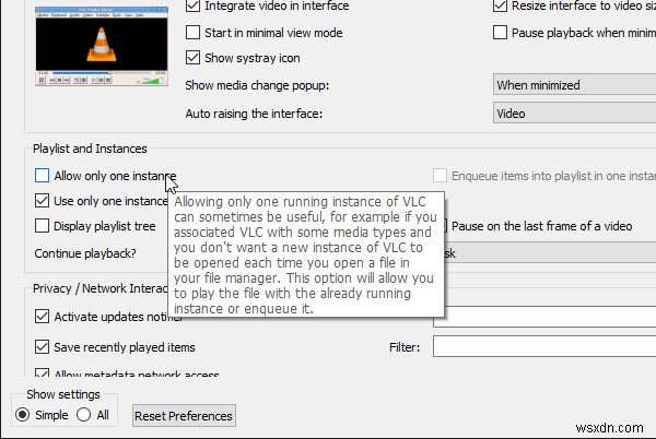 Windows10のVLCプレーヤーで複数のビデオを再生する方法 