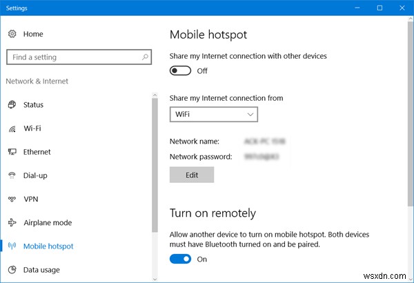 インターネット接続の共有を使用して、WindowsPCをWiFiホットスポットに変える 