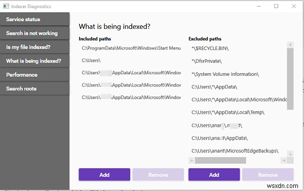 インデクサー診断ツールは、Windows10Searchインデクサーの問題を修正するのに役立ちます 