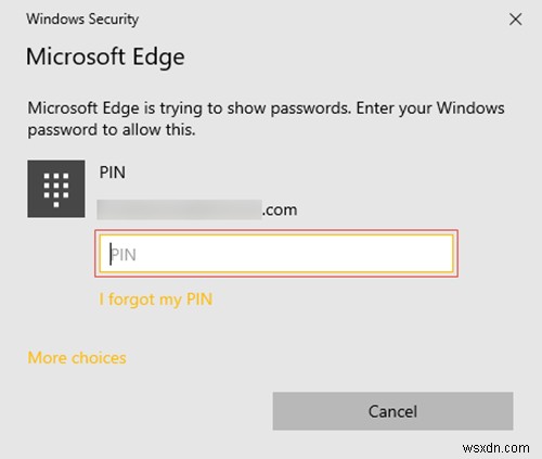 パスワードの有効化と管理およびWindows10のEdgeブラウザーでのフォーム入力 