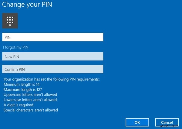 Windows11/10でPINの複雑さのグループポリシーを有効にして構成する方法 