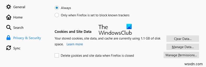 Chrome、Edge、Firefox、OperaブラウザでCookieを無効にし、有効にします 