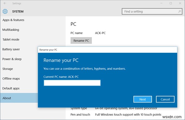 Windows10でコンピューター名を変更する方法 
