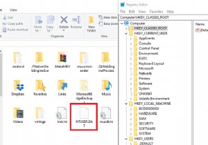 Windows 10のNTUSER.DATファイルとは何ですか？ 