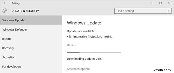 Windows Updateのステータスインストールまたはダウンロードの保留中、初期化中、ダウンロード中、インストール中、インストール待ち 