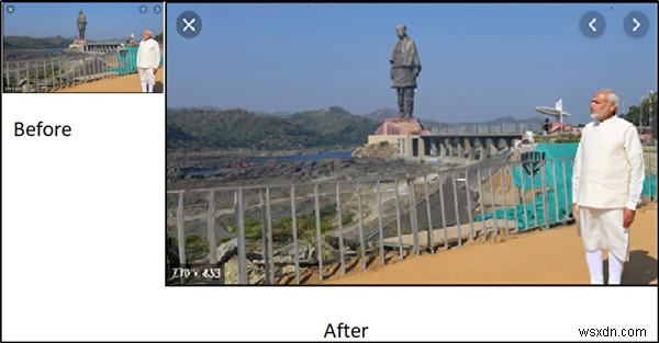 AI Image Enlargerを使用すると、低解像度から高解像度の画像を拡大できます 