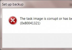 タスクイメージが破損しているか、改ざんされています（0x80041321） 