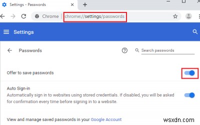 GoogleChromeがWindows10でパスワードを保存しない 