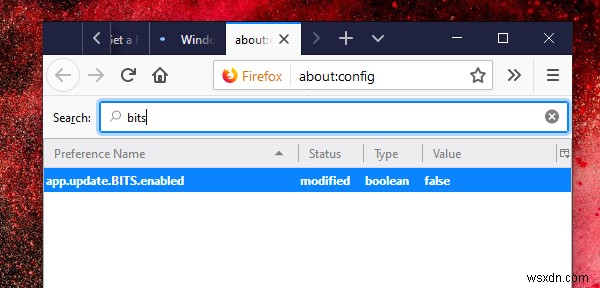 FirefoxがWindowsBITSサービスを使用して更新をダウンロードするのをブロックする 