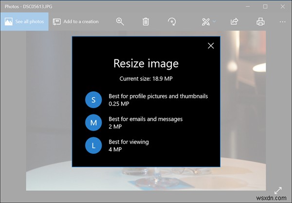 Windows11/10で写真アプリを使用して画像のサイズをすばやく変更する方法 