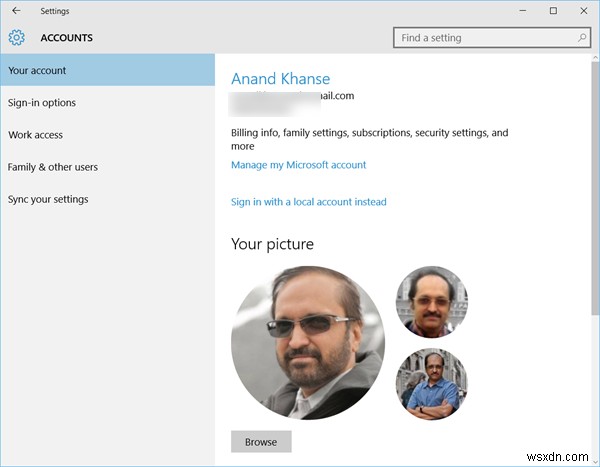 Windows10で古い未使用のユーザーアカウントの写真を削除する方法 