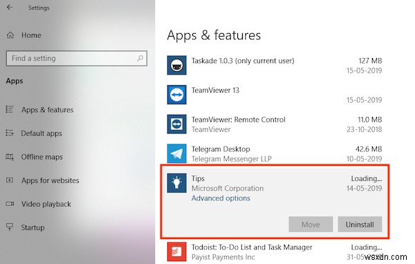 Windows10でTipsアプリをアンインストールする方法 