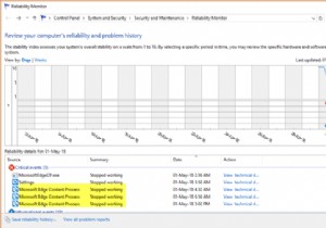 MicrosoftEdgeコンテンツプロセスがWindowsで機能しなくなりました 