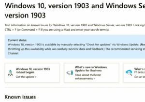 Windows10v1903の既知の問題2019年5月の更新 