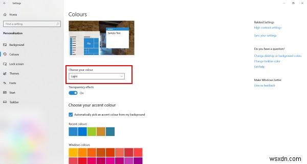 Windows10で新しいライトモードテーマを有効にする方法 