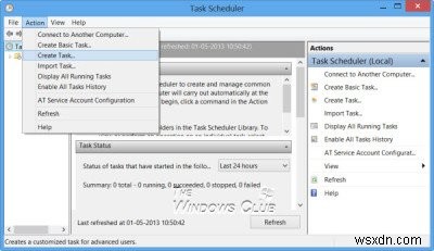 タスクスケジューラを使用して、Windowsに1時間ごとに時間を表示させる 