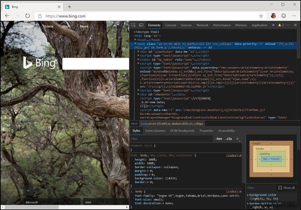 新しいMicrosoftEdge（Chromium）のDevToolsのリスト 