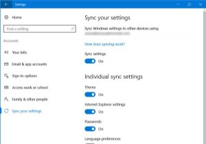 Windows 10の同期設定機能を使ってデバイス間で設定を共有する方法