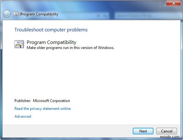 Windows11/10のプログラム互換性トラブルシューター 